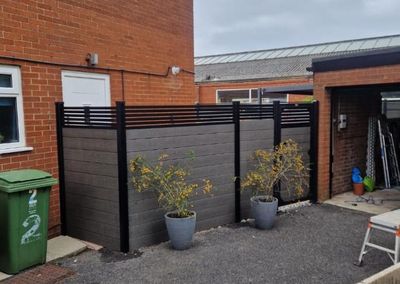 Composite fence and gate on a patio