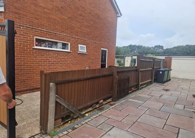 Old timber fence before composite replacement