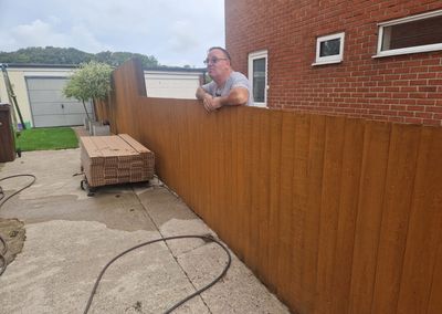 Old timber fence before composite replacement