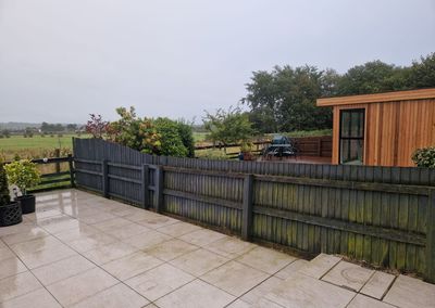 Old timber fence before composite replacement