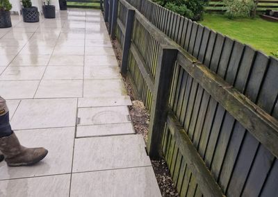 Old timber fence before composite replacement