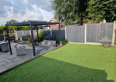Old timber fence before composite replacement