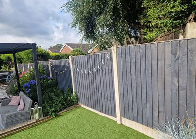 Old timber fence before composite replacement