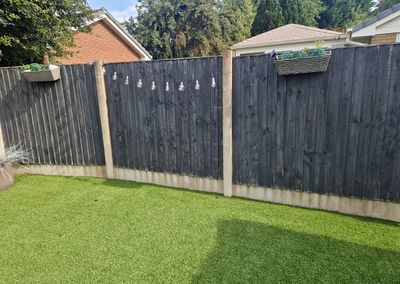Old timber fence before composite replacement
