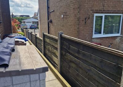 Old timber fence before composite replacement