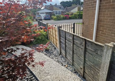 Old timber fence before composite replacement