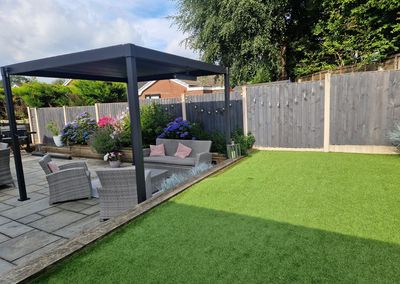 Old timber fence before composite replacement