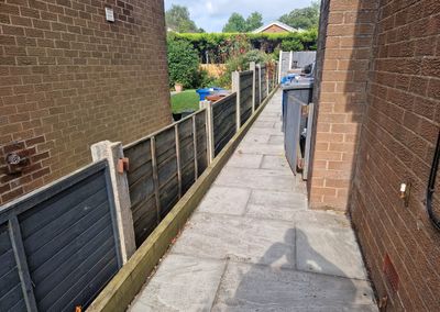 Old timber fence before composite replacement
