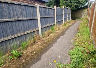 Old timber fence before composite replacement