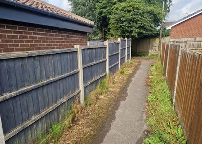 Old timber fence before composite replacement
