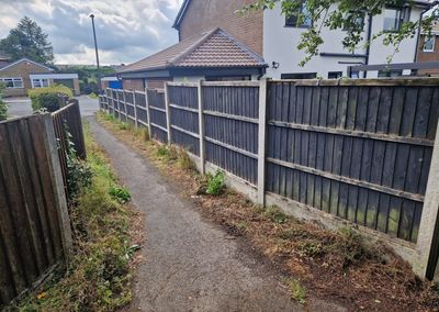 Old timber fence before composite replacement